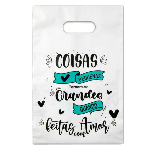 KIT 10 SACOLAS- FRASE COISAS BOAS