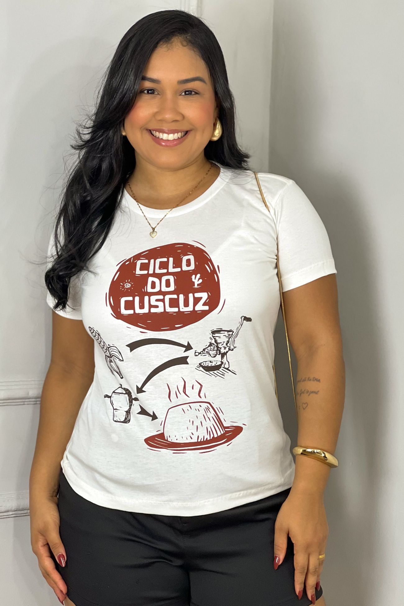 CICLO DO CUSCUZ - ALGODÃO PREMIUM - BRANCA