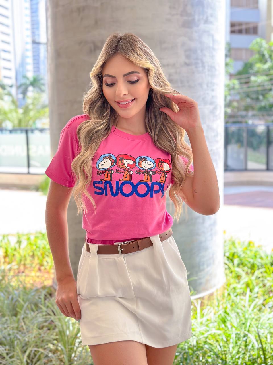 SNOOPY - COR ROSA CHICLETE