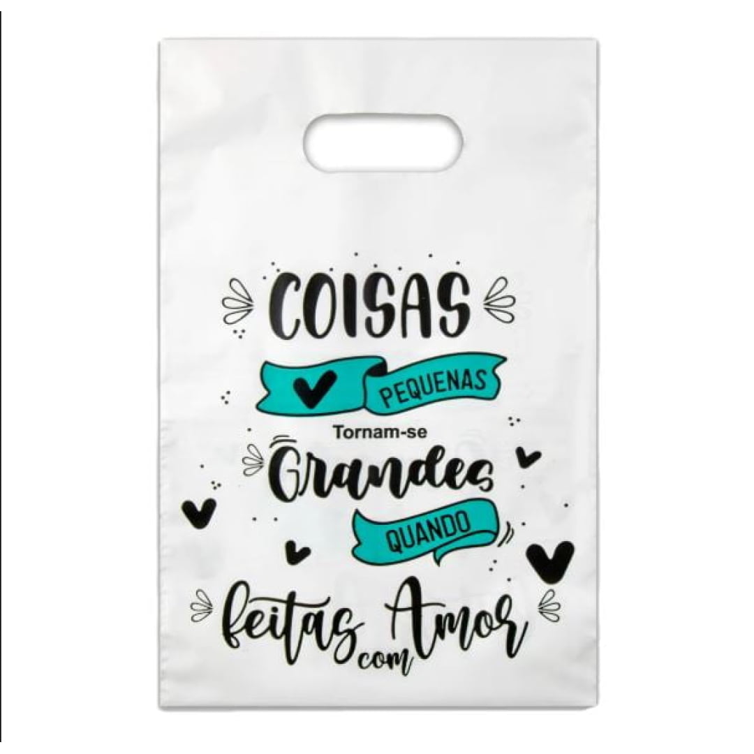 KIT 10 SACOLAS- FRASE COISAS BOAS