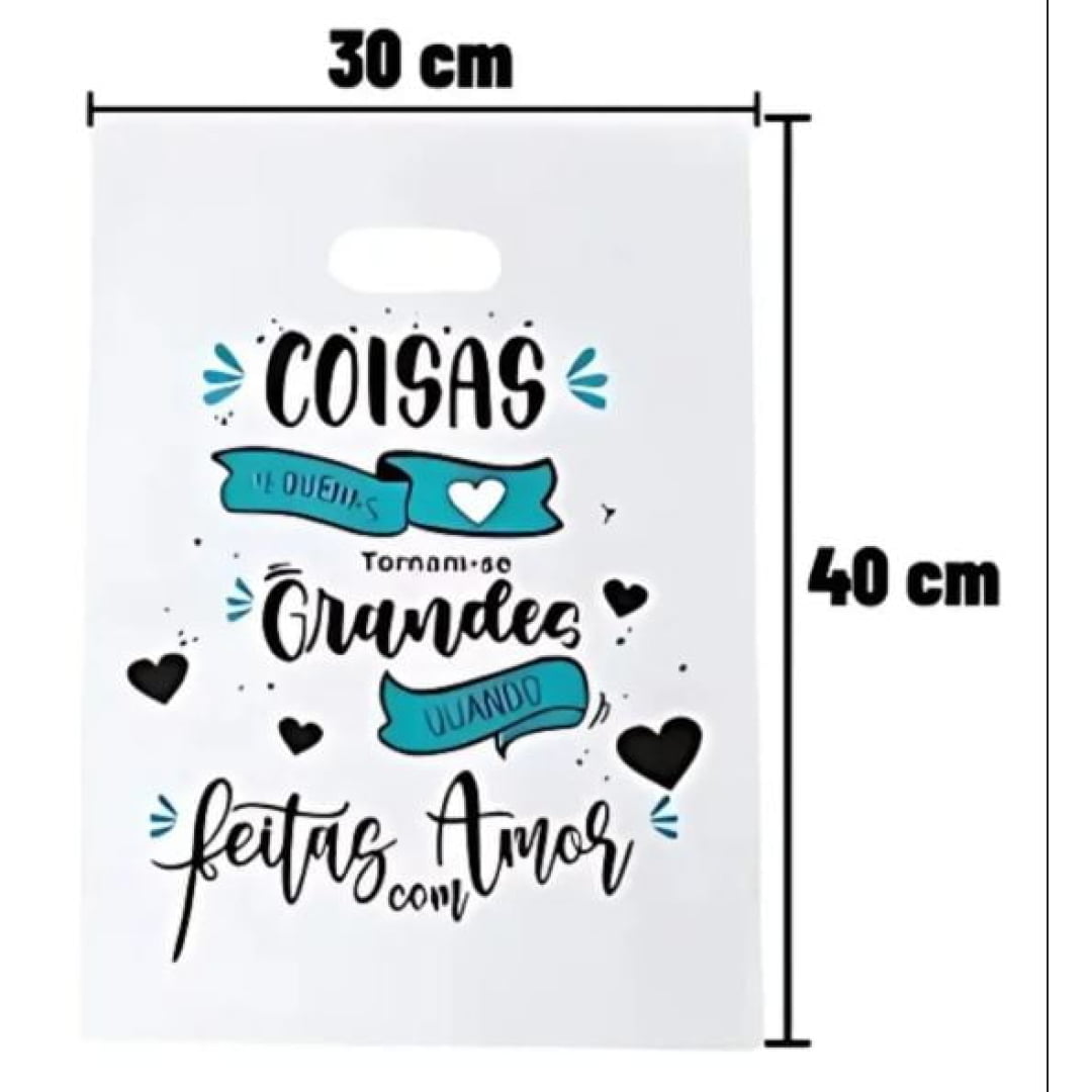 KIT 10 SACOLAS- FRASE COISAS BOAS