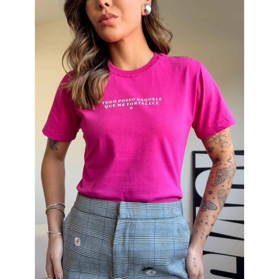 TUDO POSSO NAQUELE QUE ME FORTALEZA- ROSA PINK