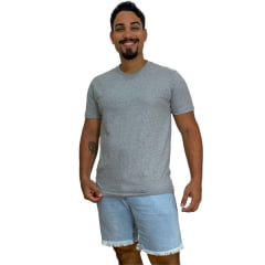 CAMISETA MASCULINA DE ALGODÃO CINZA MESCLA