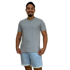 CAMISETA MASCULINA DE ALGODÃO CINZA MESCLA