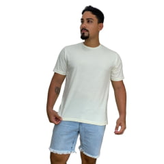 CAMISETA MASCULINA DE ALGODÃO AMARELO CLARO