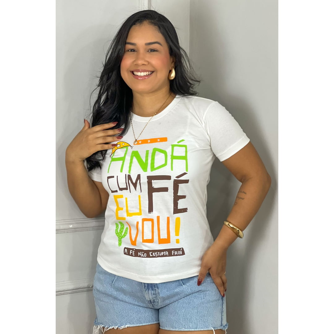 ANDÁ CUM FÉ - ALGODÃO PREMIUM - BRANCA ANDÁ CUM FÉ - ALGODÃO PREMIUM - BRANCA