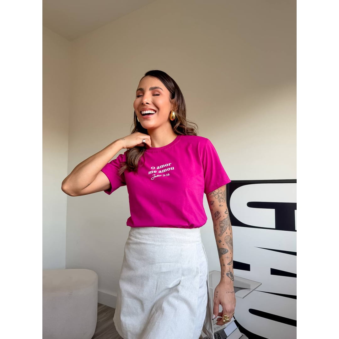 O AMOR ME AMOU - COR ROSA MAGENTA