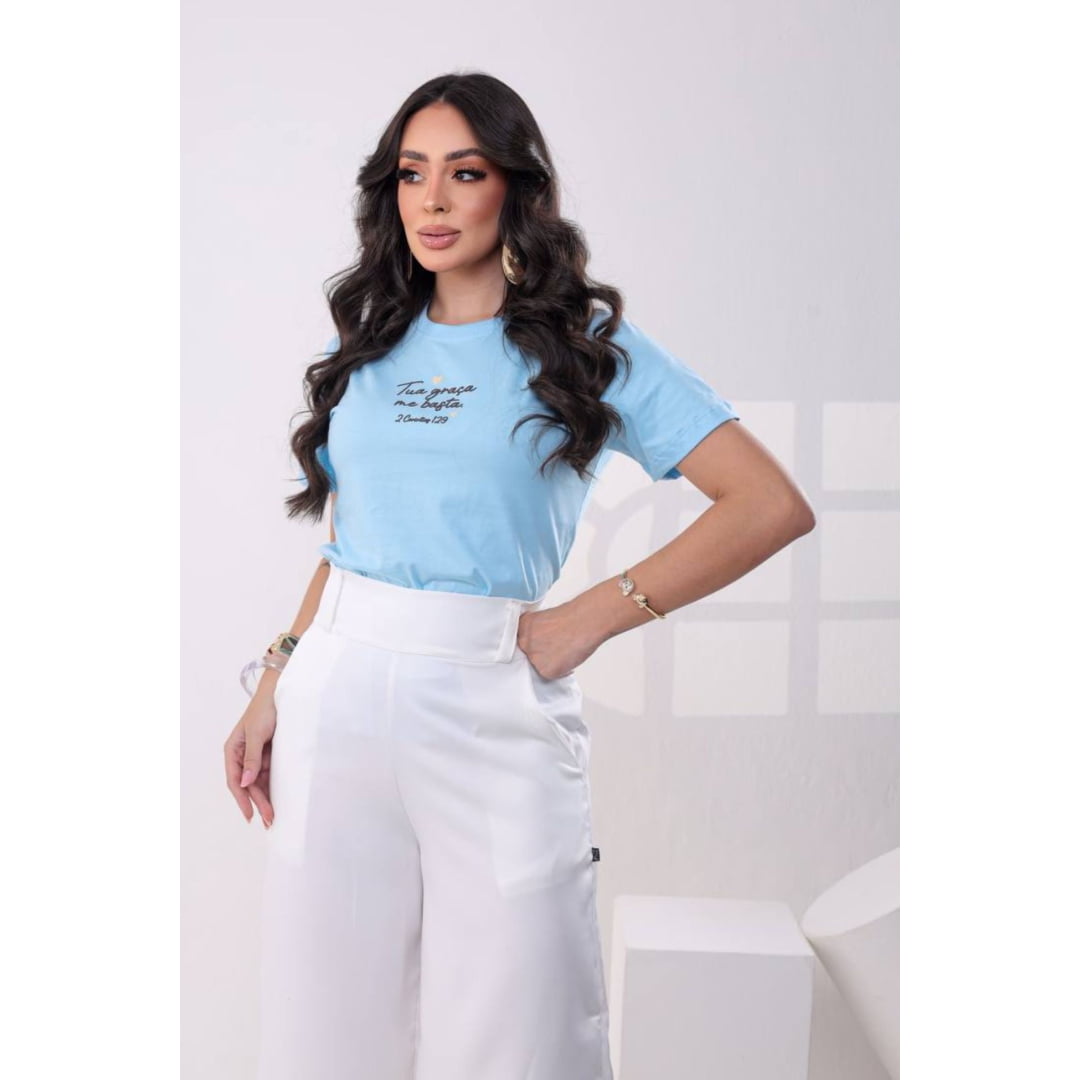 TUA GRAÇA ME BASTA - ALGODÃO PENTEADO- COR AZUL TUA GRAÇA ME BASTA - ALGODÃO PENTEADO- COR AZUL
