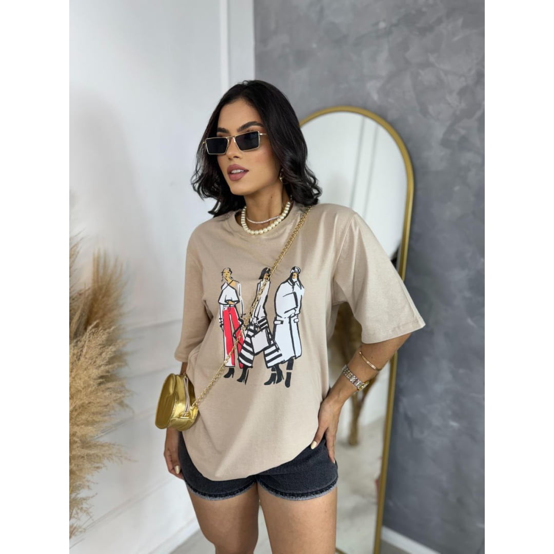 MAX T-SHIRT FASHIONISTAS - COR NUDE